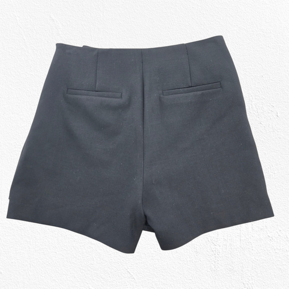 Zara Black High Waisted Basic Faux Wrap Skort Minimalist Mini Skirt Size XS - Picture 11 of 11